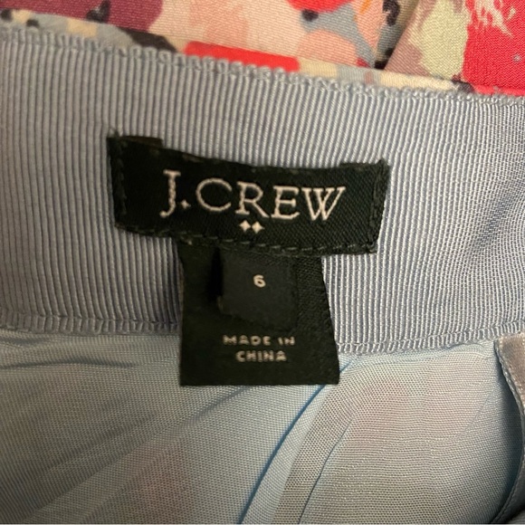 J Crew Pleated Multicolor Floral Print Zip Closure Inner Lined Mini Skirt - Picture 3 of 5